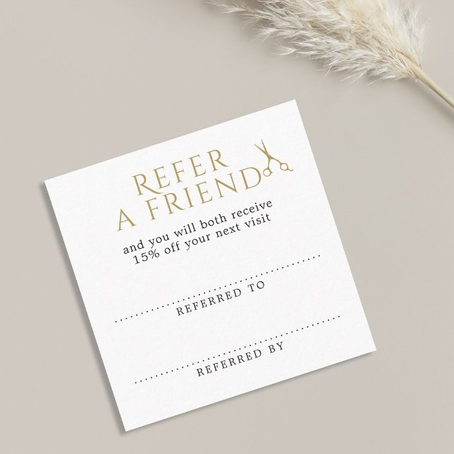 Tarjeta De Recomendación Referencias a las tijeras de oro limpias y elegant (Subido por el creador)