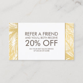 Tarjeta De Recomendación Referencias blancas con el logotipo de curtido de 