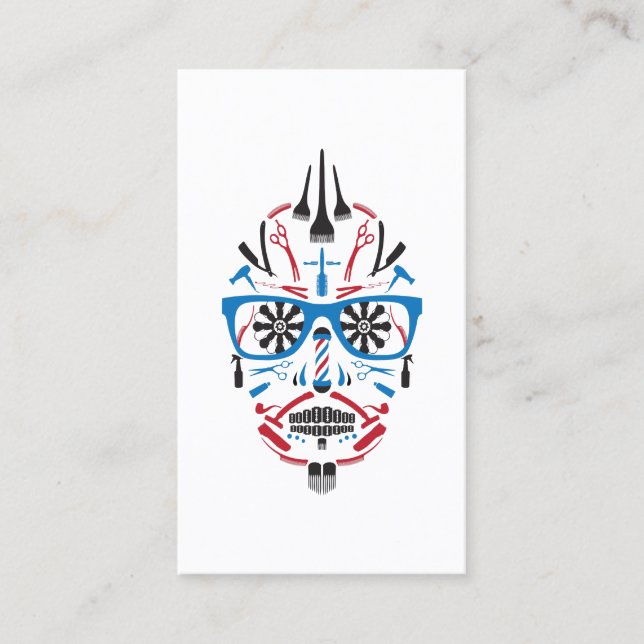 Tarjeta De Recomendación refiera un cráneo del punk del peluquero del amigo (Anverso)