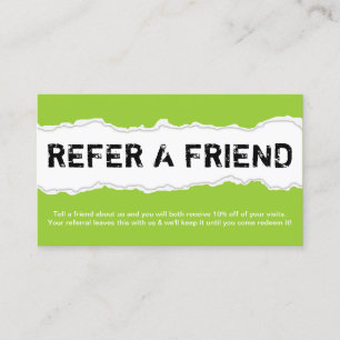 Tarjeta De Recomendación refiera un rasgón de la página del amigo (el