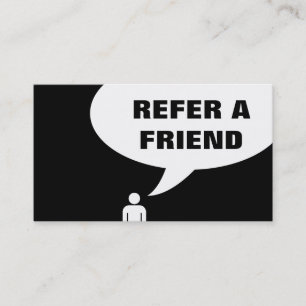 Tarjeta De Recomendación refiera una burbuja del discurso del amigo