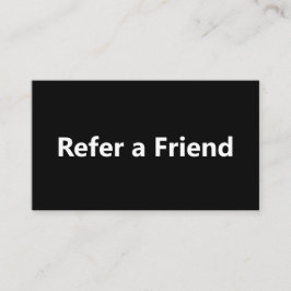 Tarjeta De Recomendación Refiérase a un amigo de negocios simples en blanco
