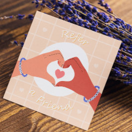 Tarjeta De Recomendación Refiérase A Un Amigo Ilustracion De Manos Cutas De