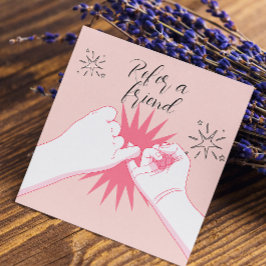 Tarjeta De Recomendación Refiérase A Un Amigo Peach Pastels Hands Ilustraci