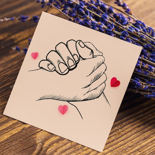 Tarjeta De Recomendación Refiérase A Un Amigo Trendy Light Peach Pastels He (Refer A Friend Trendy Light Peach Pastels Heart Referral Card)