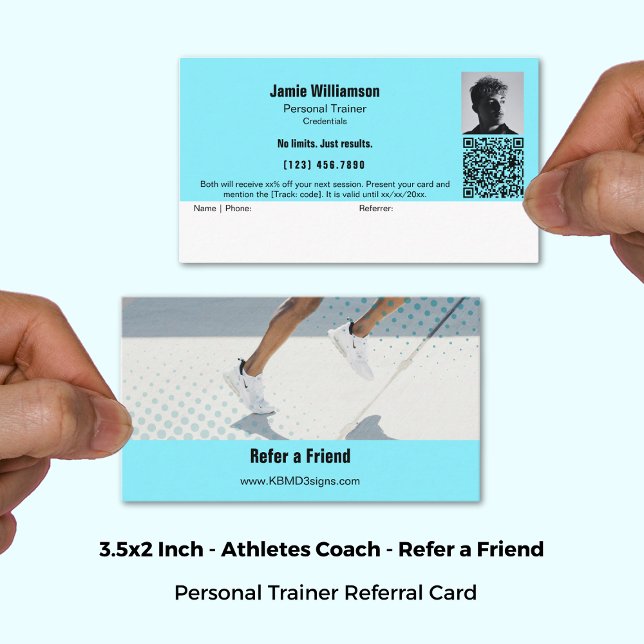 Tarjeta De Recomendación Refiérase a un entrenador personal de Amigo Just R (3.5x2 Inch, Refer a Friend Just Results Personal Trainer Referral Card)