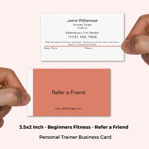 Tarjeta De Recomendación Refiérase simple a un amigo Naranja quemado y blan