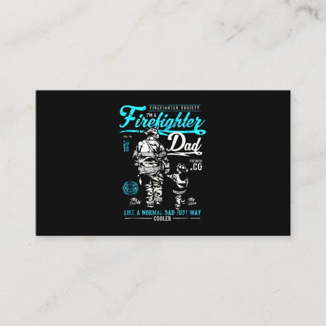 Tarjeta De Recomendación Regalo de bomberos | Soy un papá bombero (Anverso)