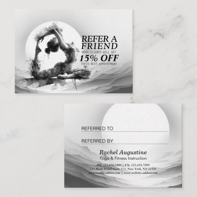 Tarjeta De Recomendación Reiki de yoga de una pierna de paloma de pichón de (Anverso / Reverso)