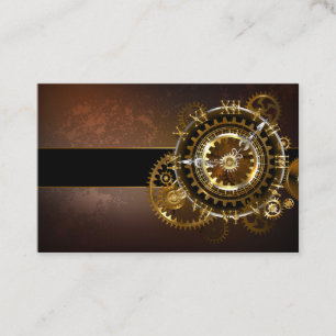 Tarjeta De Recomendación Reloj de vapor con engranajes antiguos