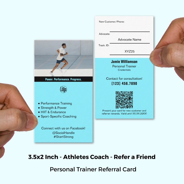 Tarjeta De Recomendación Resultados Justos Convirtieron A Atletas Leales En (3.5x2 Inch, Just Results Turn Loyal Athletes Into Advocates Referral Card)