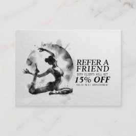 Tarjeta De Recomendación Reyes de yoga de color de agua Reiki de una punta 