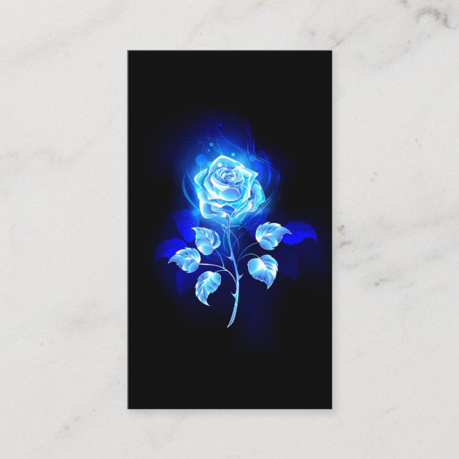 Tarjeta De Recomendación Rosa azul en llamas (Anverso)