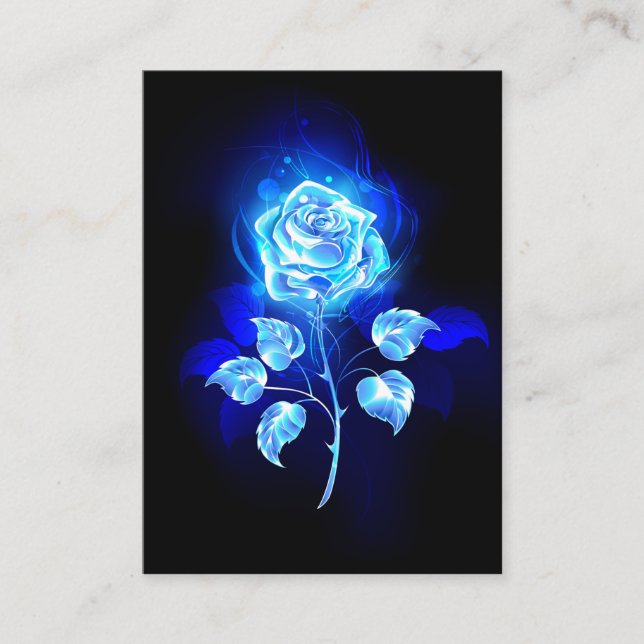 Tarjeta De Recomendación Rosa azul en llamas (Anverso)