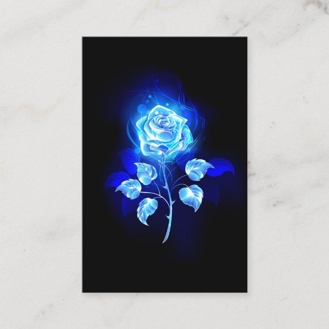 Tarjeta De Recomendación Rosa azul en llamas (Anverso)