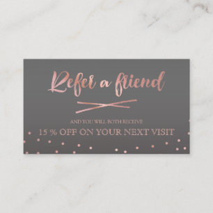 Tarjeta De Recomendación Rosa Confetti de Oro remite a un amigo