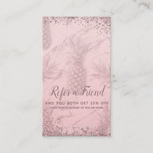 Rosa Dorado Glitter Piña Recomienda a un Amigo