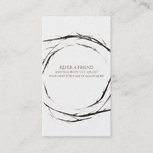 Tarjeta De Recomendación Rústicas garrapatas ramas leyeron a un amigo