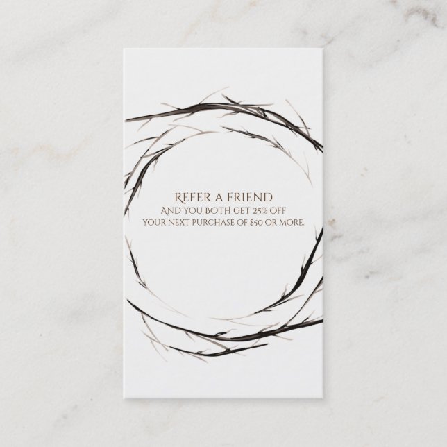 Tarjeta De Recomendación Rústicas garrapatas ramas leyeron a un amigo (Anverso)