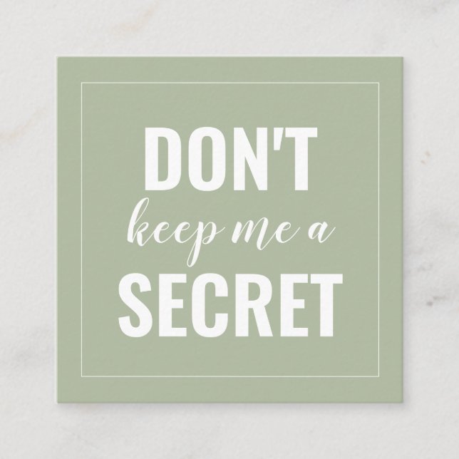 Tarjeta De Recomendación Sage Funny no me hagas un Minimalista secreto (Anverso)