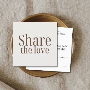 Tarjeta De Recomendación Salón Beige Pastel Minimal Elegante