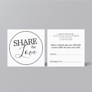 Tarjeta De Recomendación Salón de belleza blanca simple y moderna con marfi