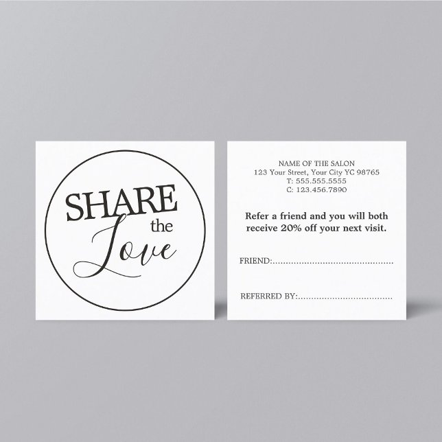 Tarjeta De Recomendación Salón de belleza blanca simple y moderna con marfi (Subido por el creador)
