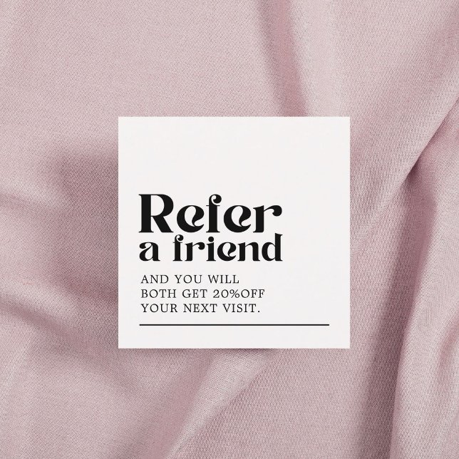 Tarjeta De Recomendación Salón de belleza blanco negro audaz de Guay (Subido por el creador)