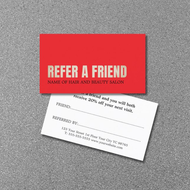 Tarjeta De Recomendación Salón de Belleza Dorada Rojo Elegante de Guay (Subido por el creador)