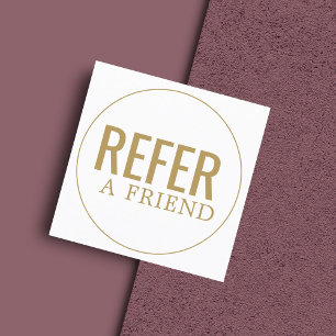 Tarjeta De Recomendación Salón de Belleza Dorada Sencillo