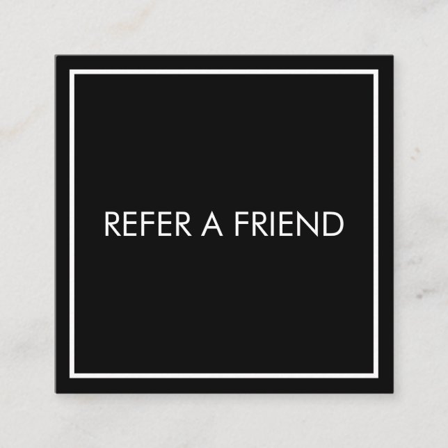 Tarjeta De Recomendación Salón de Belleza Moderno Black Elegant (Anverso)