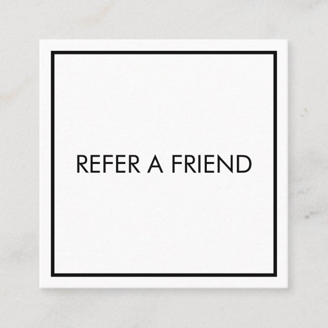 Tarjeta De Recomendación Salón de Belleza Moderno Blanco Elegante (Anverso)