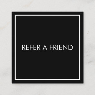 Tarjeta De Recomendación Salón de Belleza Negro Moderno Elegante