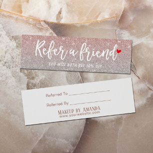 Tarjeta de recomendación Salón de belleza Rosa
