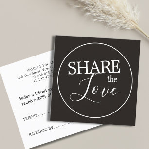 Tarjeta De Recomendación Salón de Belleza Simple Moderno Marfil Negro Blanc
