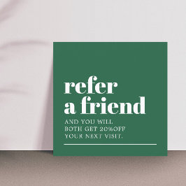 Tarjeta De Recomendación Salón de Belleza Verde Blanco Moderno y Audaz