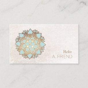 Tarjeta De Recomendación Salón De Flores Blue Lotus Y Spa Refieren A Un Ami