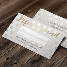 Tarjeta de recomendación | Salón de pelo de puntos