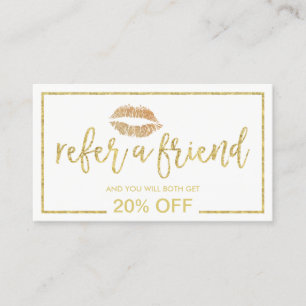 Tarjeta De Recomendación Salón del artista de maquillaje de los labios del