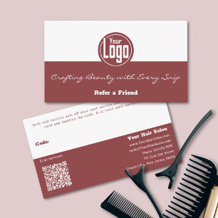 Tarjeta De Recomendación Salón del pelo del código del cliente consulte a u