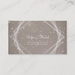 Tarjeta De Recomendación Salón Geométrico Moderno Sparkle Recomienda un Ami