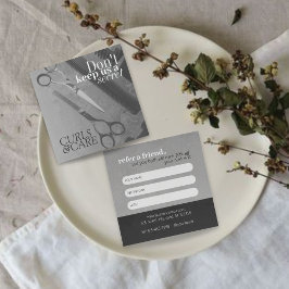 Tarjeta De Recomendación Salón gris esbelto Cupón de descuento esencial—Bel