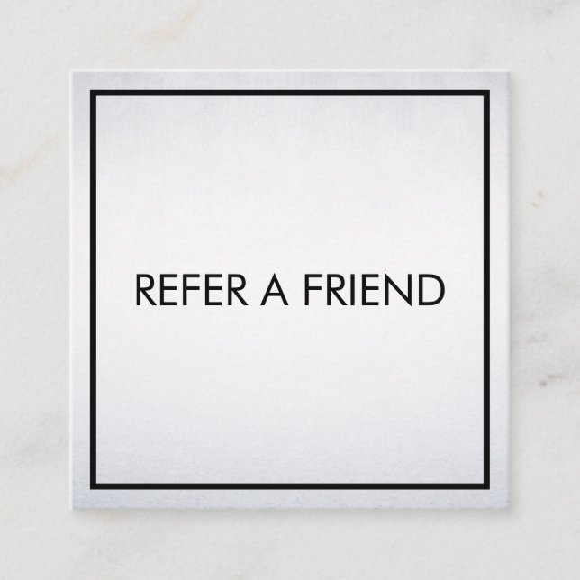 Tarjeta De Recomendación Salón Moderno Elegante De Belleza Blanca (Anverso)