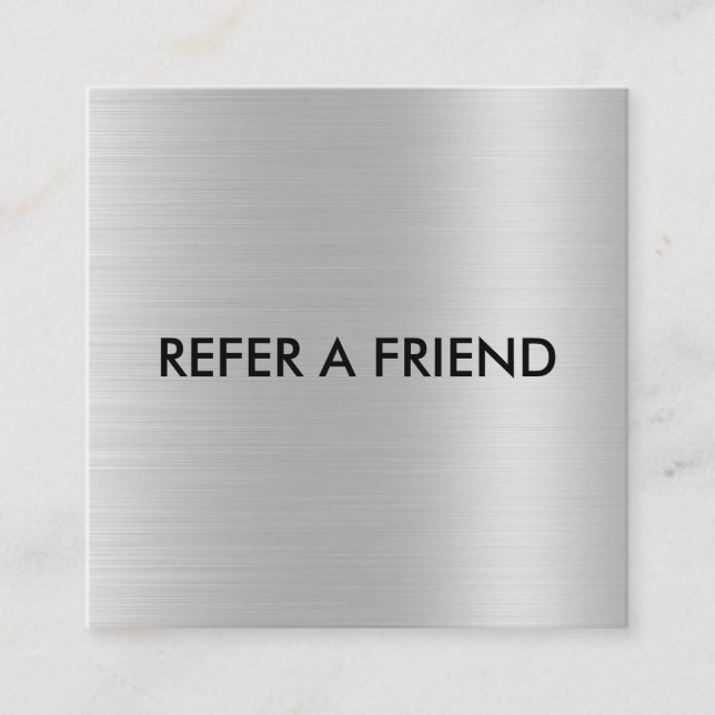 Tarjeta De Recomendación Salón Purpurina exclusivo de lujo plateado (Anverso)