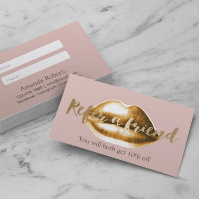 Tarjeta de recomendación | Salón Rubor Pink Girly (Subido por el creador)