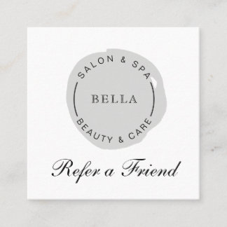 Tarjeta De Recomendación Salón y Spa Gris Moderno Mínimo