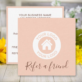 Tarjeta De Recomendación Sencilla y elegante piel rosa