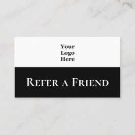 Tarjeta De Recomendación Sencillo blanco y negro Su logotipo se refiere a u