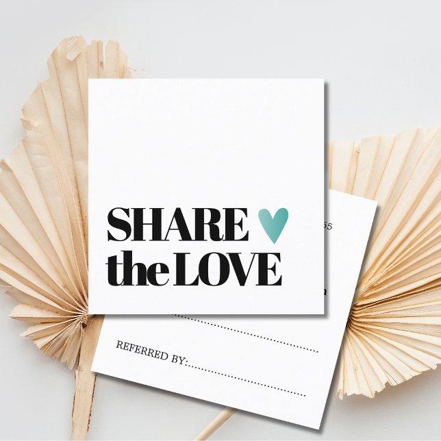 Tarjeta De Recomendación Sencillo Corazón Verde azulado Blanco Negro (Subido por el creador)