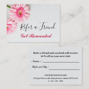Tarjeta De Recomendación Sencillo Daisy Floral Profesional  